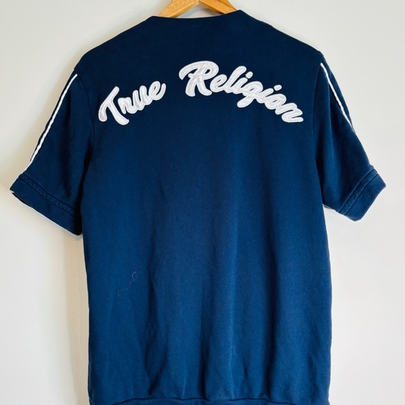 True Religion Zip Up Active Baseball Top Sweatshirt Streetwear Men's Size Small - Picture 3 of 11